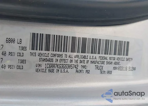 2016 Ram 1500 Tradesman from USA, damaged, VIN 1C6RR7KG3GS305742